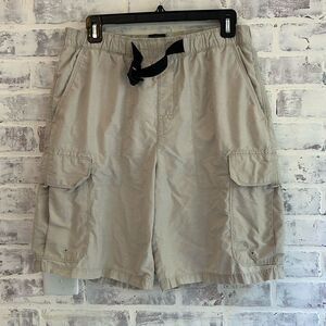 Timberland Mens Khaki Cargo Hybrid Shorts Mesh Lining 5 Pockets, Medium